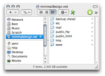 Remote server in Finder via MacFusion 