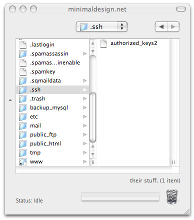 .ssh folder location on server